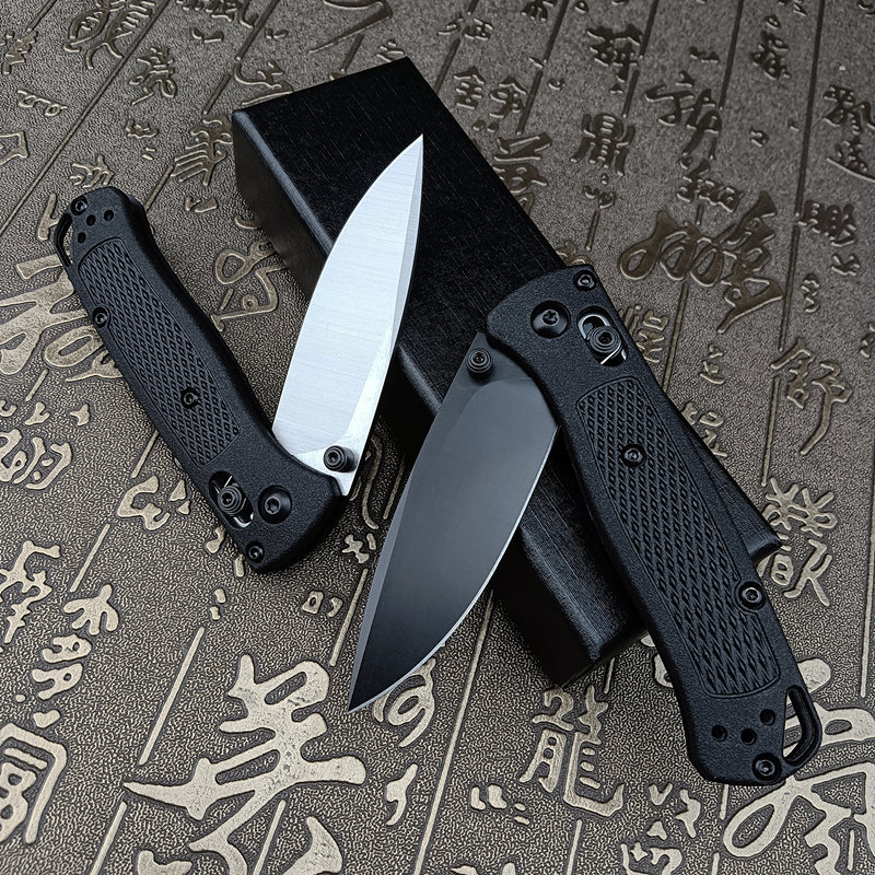 Thumb Open Mini EDC Folding Pocket Knife, with 2.7'' 8Cr13MoV Blade, Glass Reinforced Nylon Grivory Handle with Belt Clip for Camping (Black Blade)