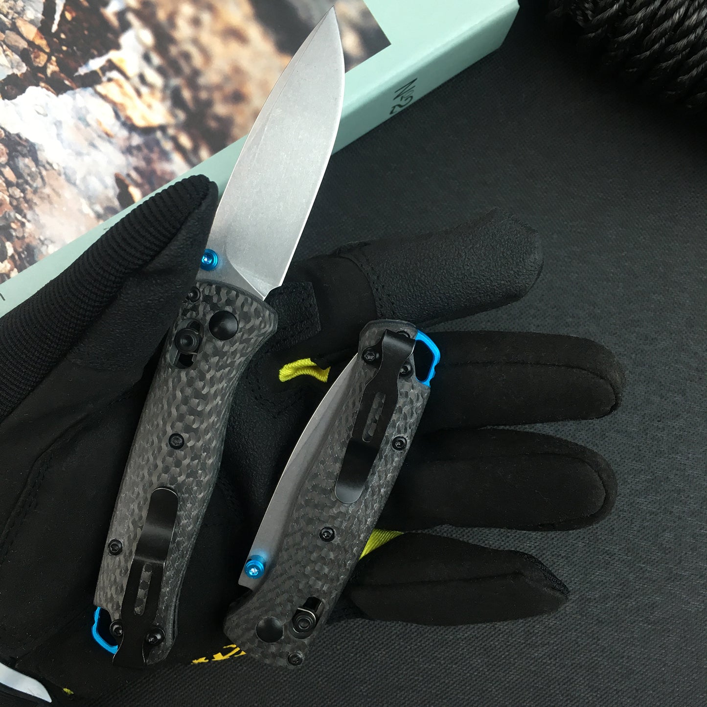 Thumb Open Mini EDC Folding Pocket Knife,2.7'' 440C Blade,Carbon Fiber Handle, EDC Knife with Belt Clip,Gift for Man and Dad