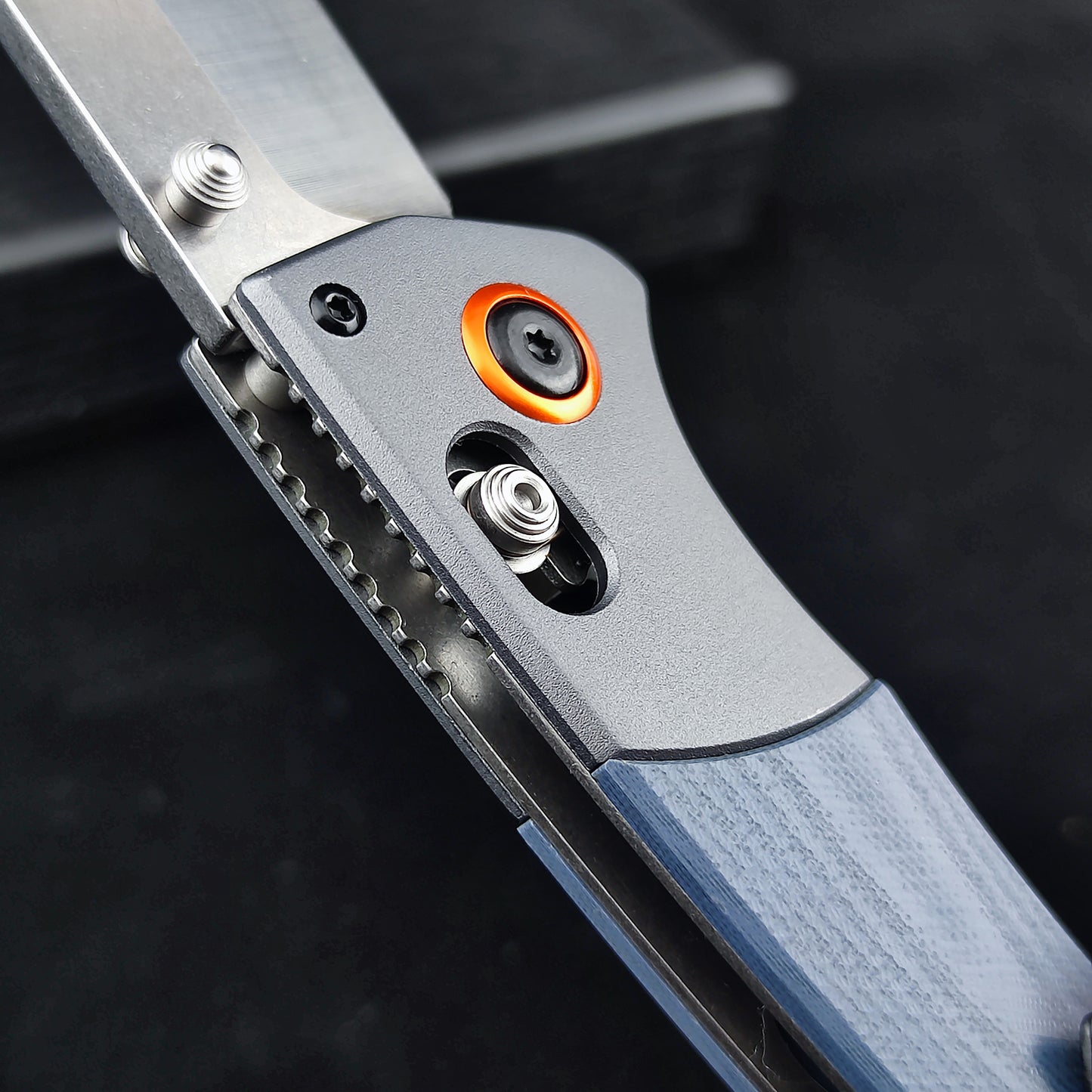 EDC Pocket Knife for Men, D2 Blade, Satin Finish, G10 handle, Thumb Stud Manual Open Camping Folding Knife for Outdoor Fishing (blue)