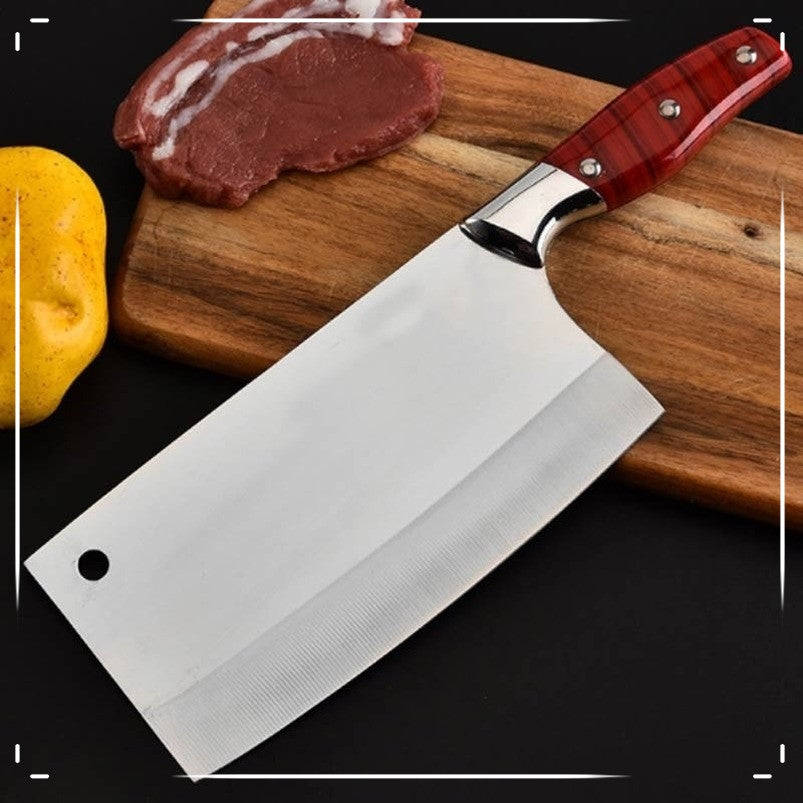 440C stainless steel kitchen utensils Sharp vegetable and meat cleaver wooden handle