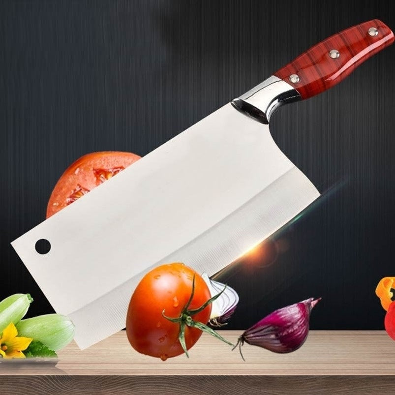 440C stainless steel kitchen utensils Sharp vegetable and meat cleaver wooden handle