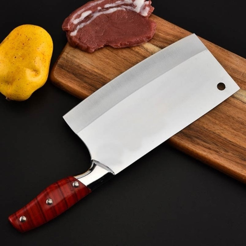 440C stainless steel kitchen utensils Sharp vegetable and meat cleaver wooden handle