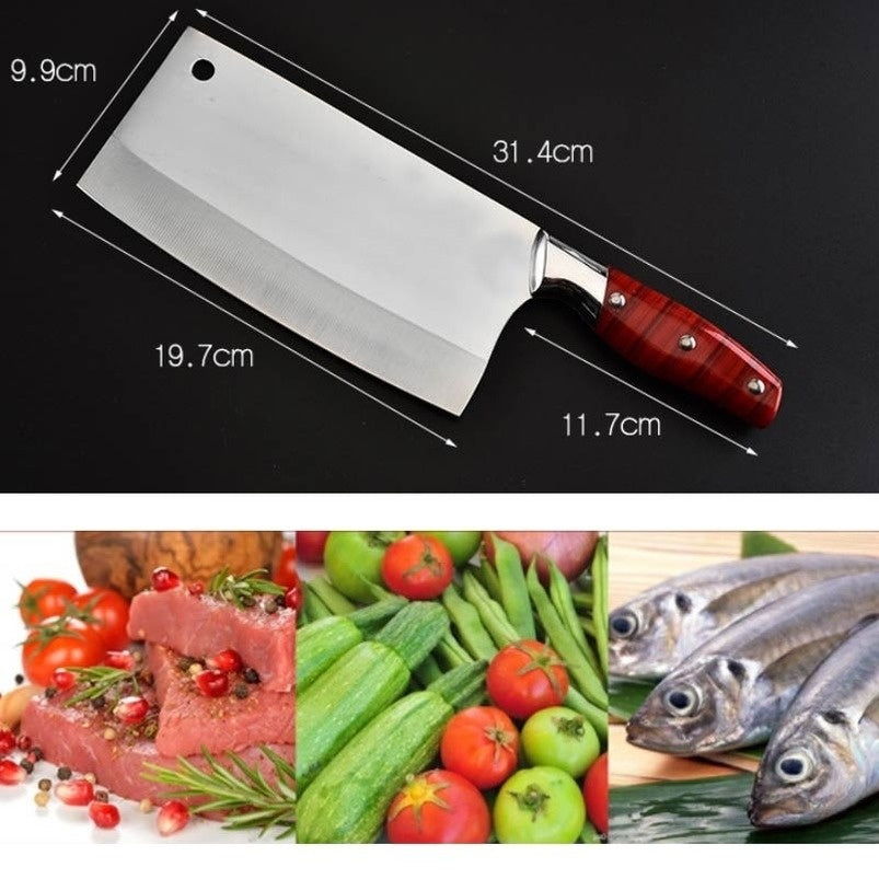 440C stainless steel kitchen utensils Sharp vegetable and meat cleaver wooden handle