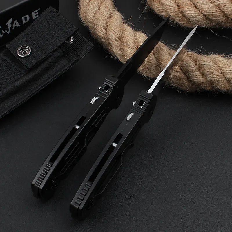 Benchmade 9052 AFO II Automatic Folding Knife 154CM Black/White Titanium Coating Tanto Blade 6061-T6 Aluminum Alloy Handle EDC Outdoor Pocket Hunting Spring Knives