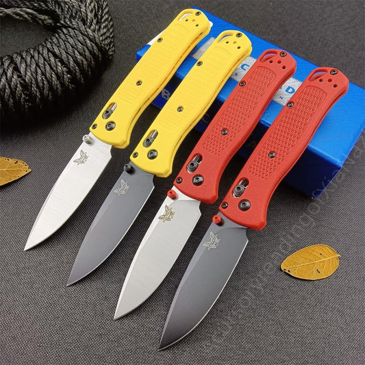 Red/yellow Handle Benchmade 535 Drop-Point Blade Camping Pocket Folding Knives Multifunctional Blade Non Slip Outdoor Knife