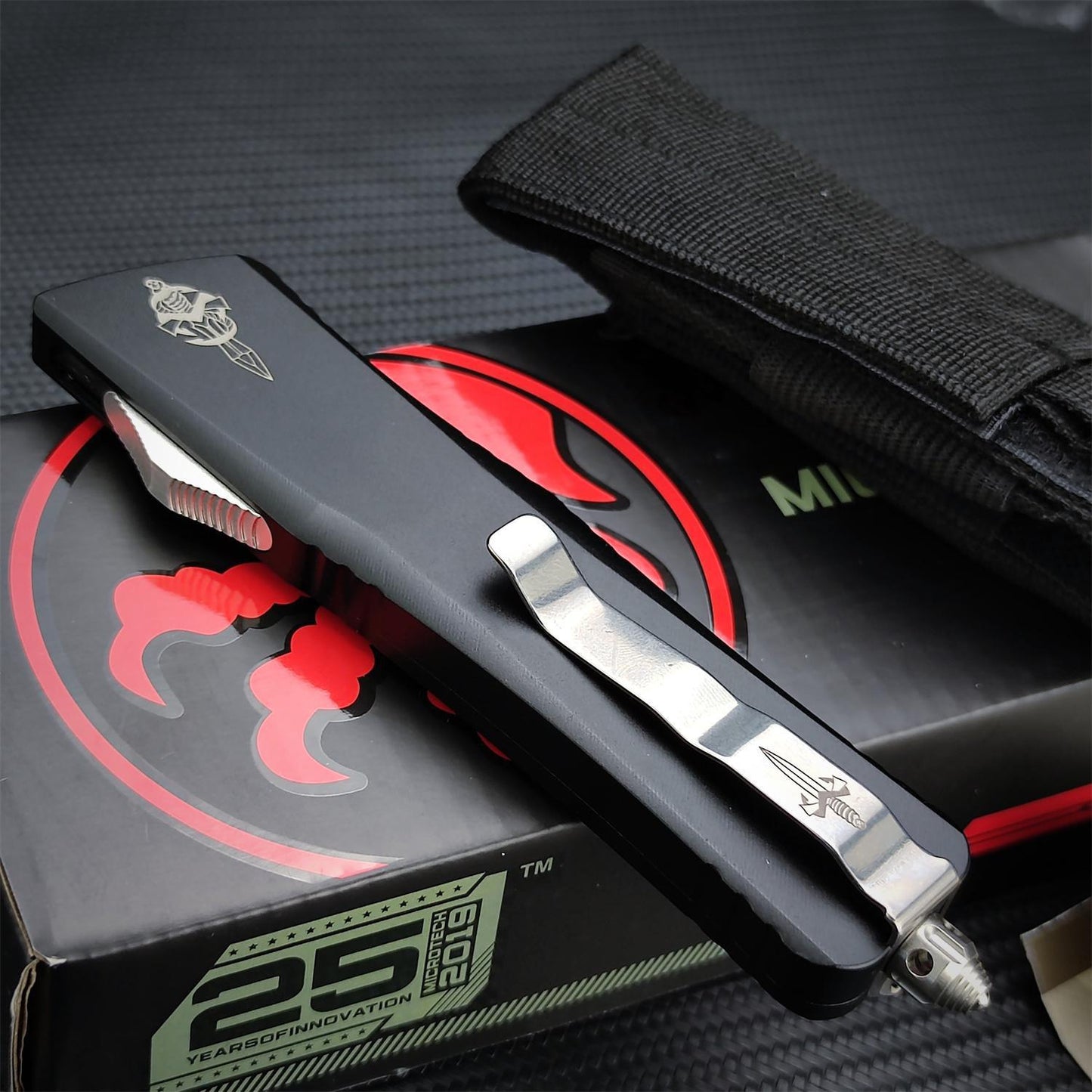 NEW Microtech Flick Knife Ultratech Hellhound Tanto D2 Blade Aluminum Alloy Handle OTF Automatic Spring Assisted Knives Camping Hunting Tools