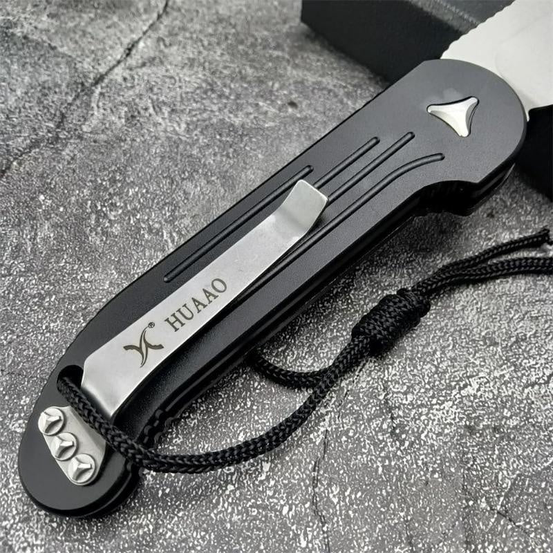 HUAAO 135-10OD LUDT AUTO Folding Knife 3.375" Stonewashed D2 Plain Blade, OD Black Aviation Aluminum Handles Automatic Knife Tactical Survival Knife Outdoor Camping Tactical Edc Tool Hunting Knives Self defense Knives