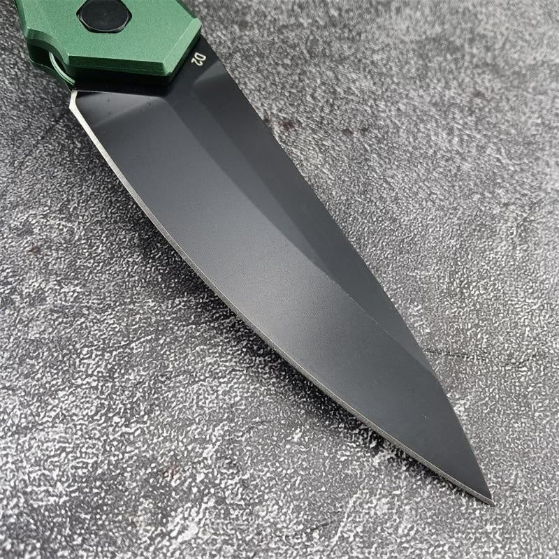 HUAAO AUTO Folding Knife 3.75" CPM-154 Black DLC Blade, Aluminum Handle Automatic Tactical Spring Assisted Auxiliary Knife Outdoor Hunting Camping EDC Survival Knife Folding Pocket Knife Self Defense Tool