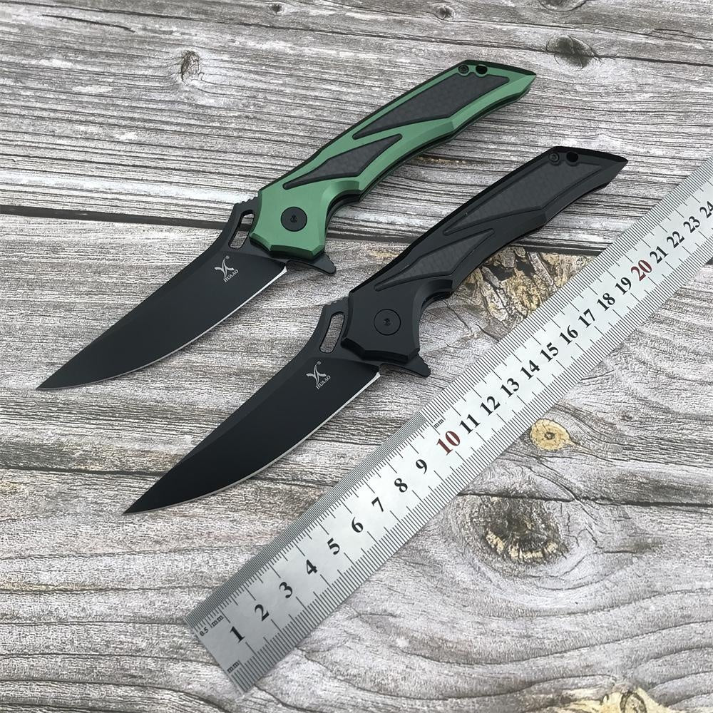 HUA AO GC003 Folding Pocket Knife D2 Blade T6 Aluminum with Carbon Brazing Handle EDC Combat Knives Higher Quality Outdoor Camping Surviva Bushcraft Knifel