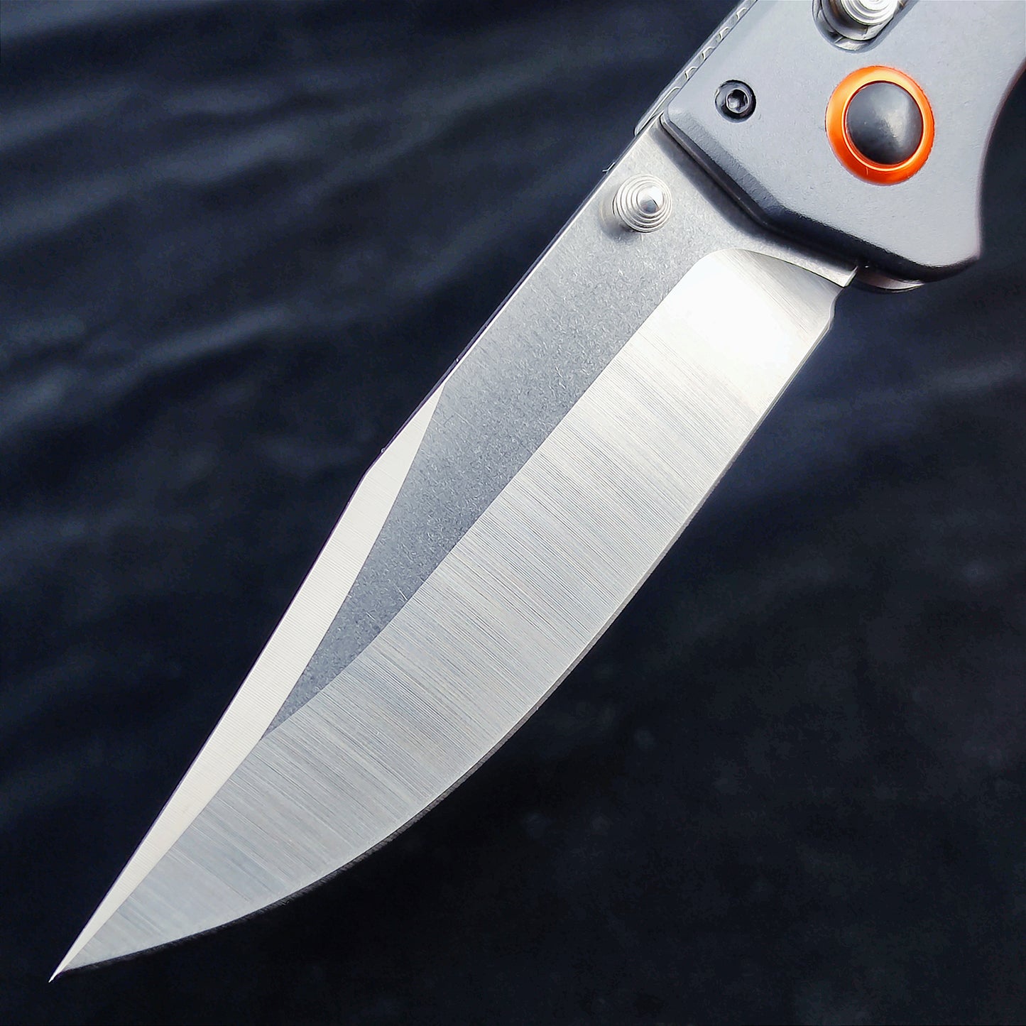 EDC Folding Pocket Knife, D2 Blade, Wood Handle, Thumb Stud Manual Open Camping Folding Knife for Outdoor (Orange)