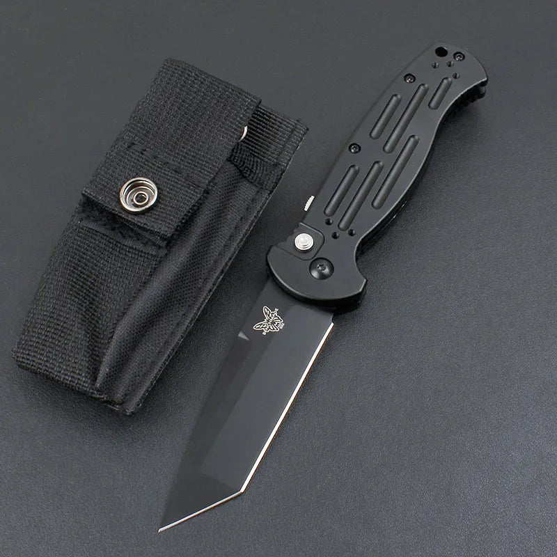 Benchmade 9052 AFO II Automatic Folding Knife 154CM Black/White Titanium Coating Tanto Blade 6061-T6 Aluminum Alloy Handle EDC Outdoor Pocket Hunting Spring Knives