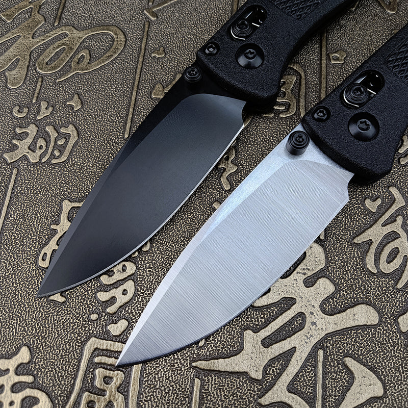 Thumb Open Mini EDC Folding Pocket Knife, with 2.7'' 8Cr13MoV Blade, Glass Reinforced Nylon Grivory Handle with Belt Clip for Camping (Black Blade)