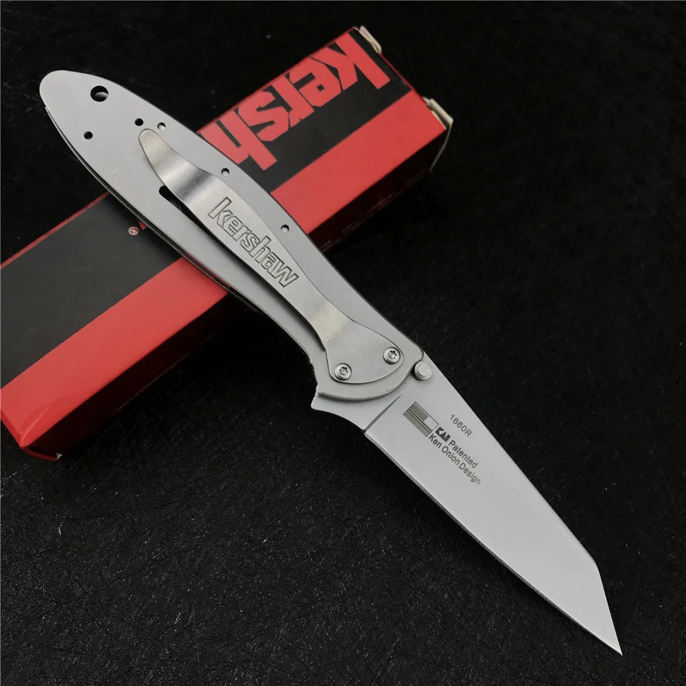 F90,C106,C78// Kershaw 1660 Ken Onion Leek Pocket Folding Knife 3" Stainless Steel Sandvik Outdoor Survival Jackknife Fruit Knife Safety Cutter