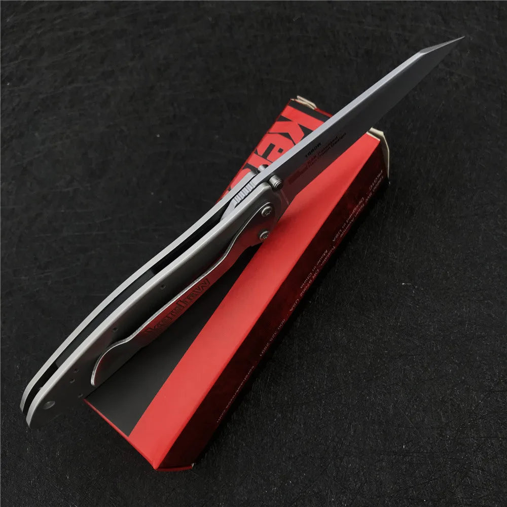 F90,C106,C78// Kershaw 1660 Ken Onion Leek Pocket Folding Knife 3" Stainless Steel Sandvik Outdoor Survival Jackknife Fruit Knife Safety Cutter