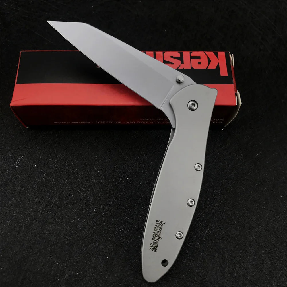 F90,C106,C78// Kershaw 1660 Ken Onion Leek Pocket Folding Knife 3" Stainless Steel Sandvik Outdoor Survival Jackknife Fruit Knife Safety Cutter