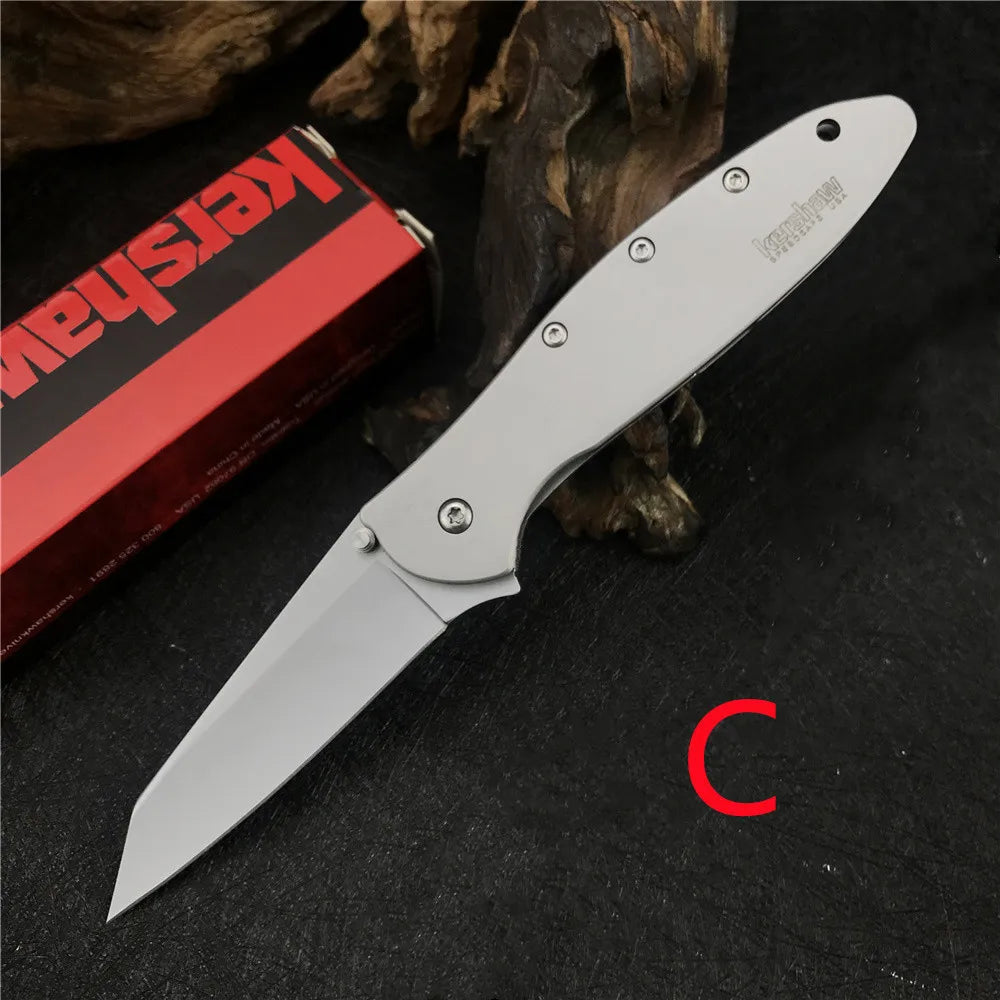 F90,C106,C78// Kershaw 1660 Ken Onion Leek Pocket Folding Knife 3" Stainless Steel Sandvik Outdoor Survival Jackknife Fruit Knife Safety Cutter
