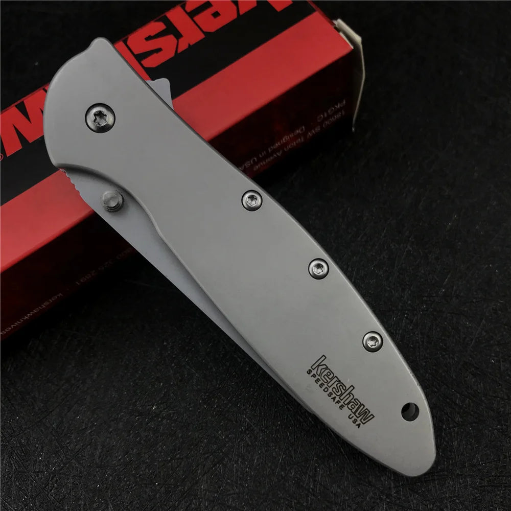 F90,C106,C78// Kershaw 1660 Ken Onion Leek Pocket Folding Knife 3" Stainless Steel Sandvik Outdoor Survival Jackknife Fruit Knife Safety Cutter