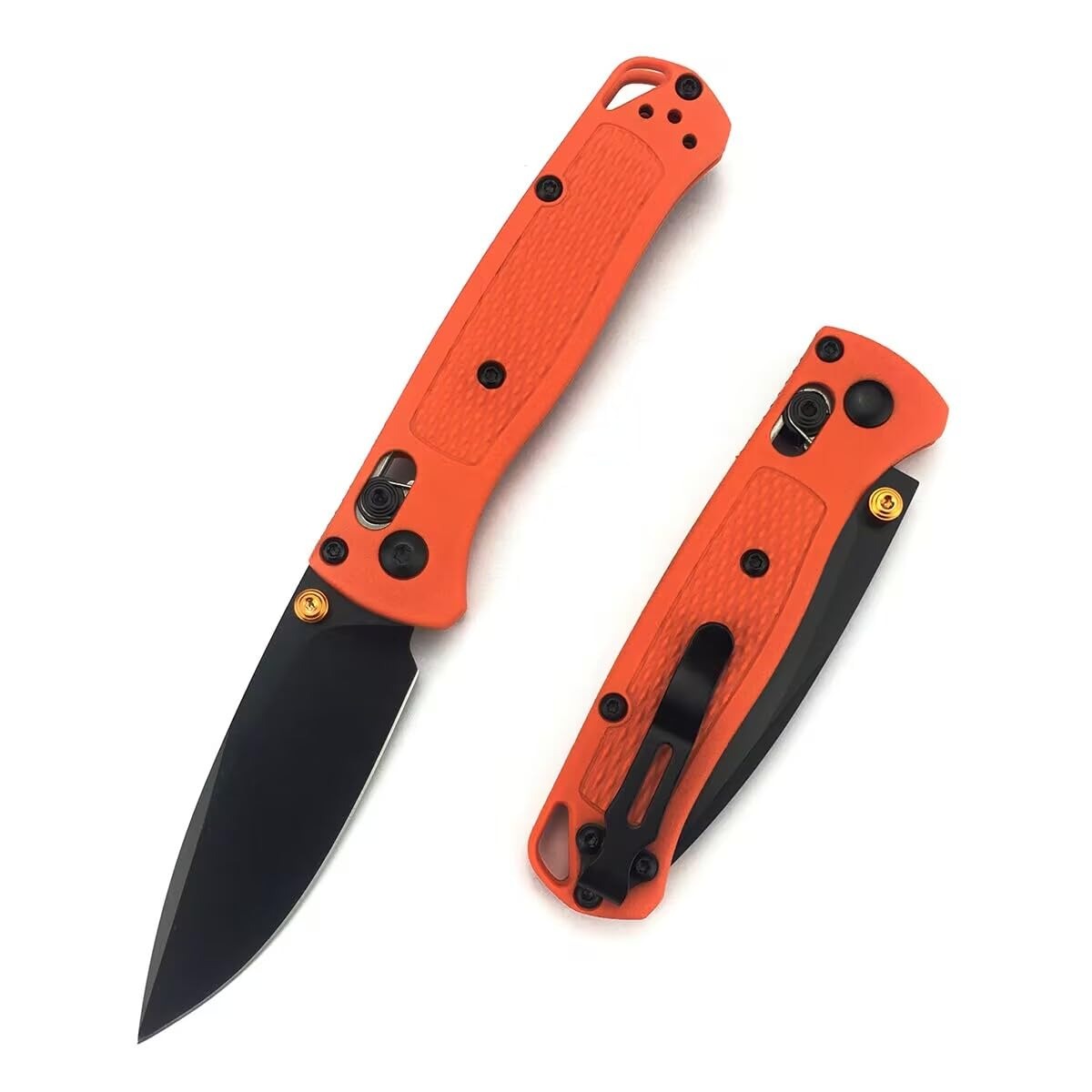 6.5in Folding Knife - Axis Lock Pocket Knife with 7Cr17Mov Steel Blade and Glass Reinforced Nylon Handle, Thumb Stud and Belt Clip, for EDC Camping Hiking