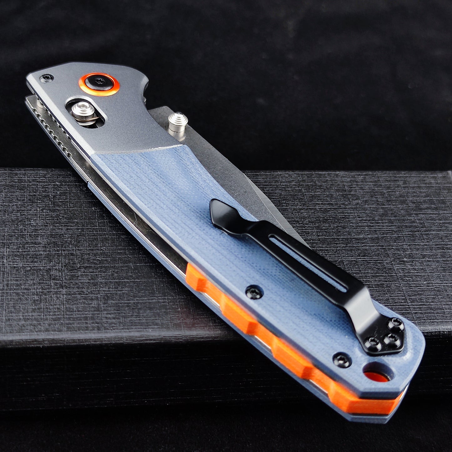 EDC Pocket Knife for Men, D2 Blade, Satin Finish, G10 handle, Thumb Stud Manual Open Camping Folding Knife for Outdoor Fishing (blue)