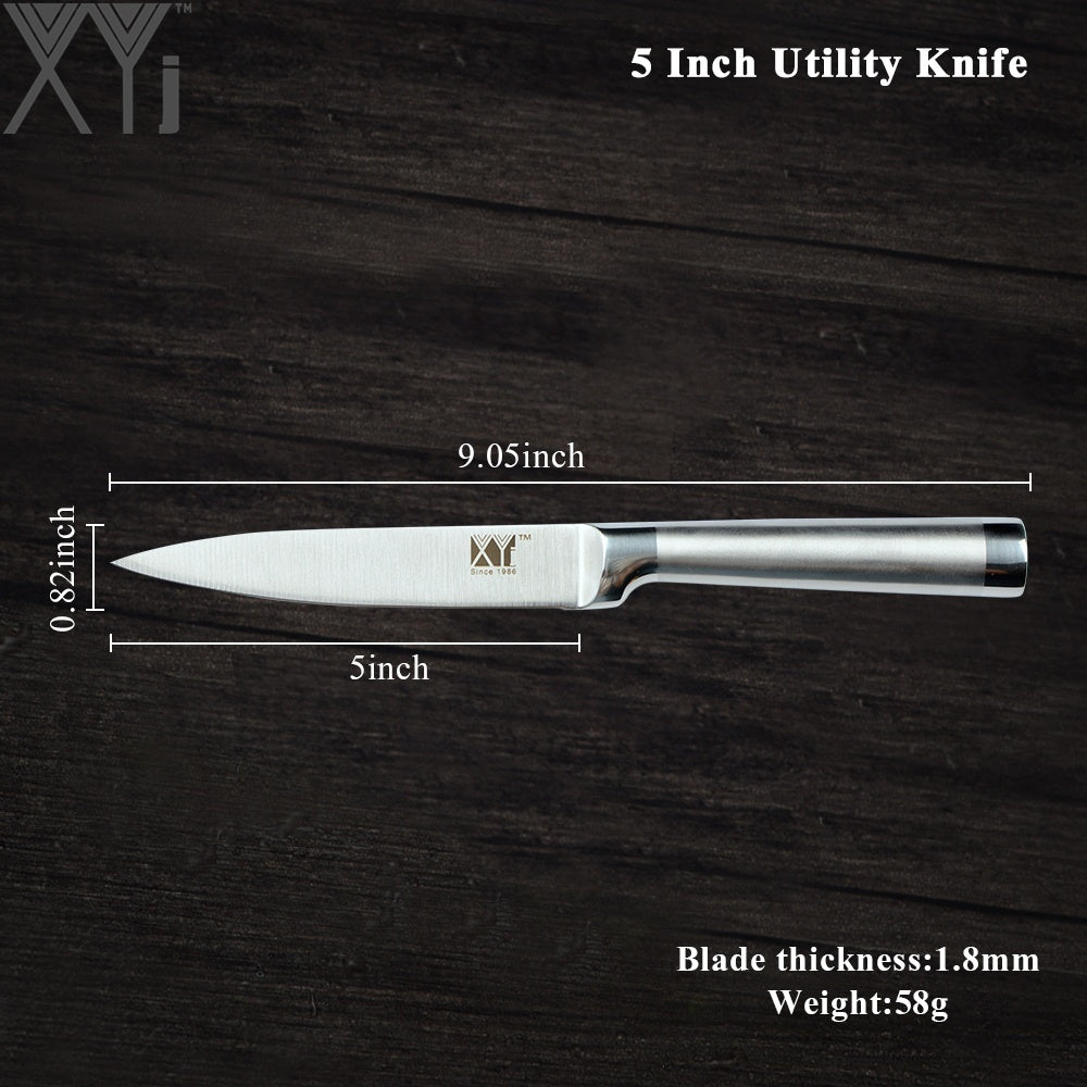 XYj Stainless Steel Kitchen Knive Sets Fruit Vegetable Bread Meat Knife Non-Stick Blade Effort-Saving Handle Knives