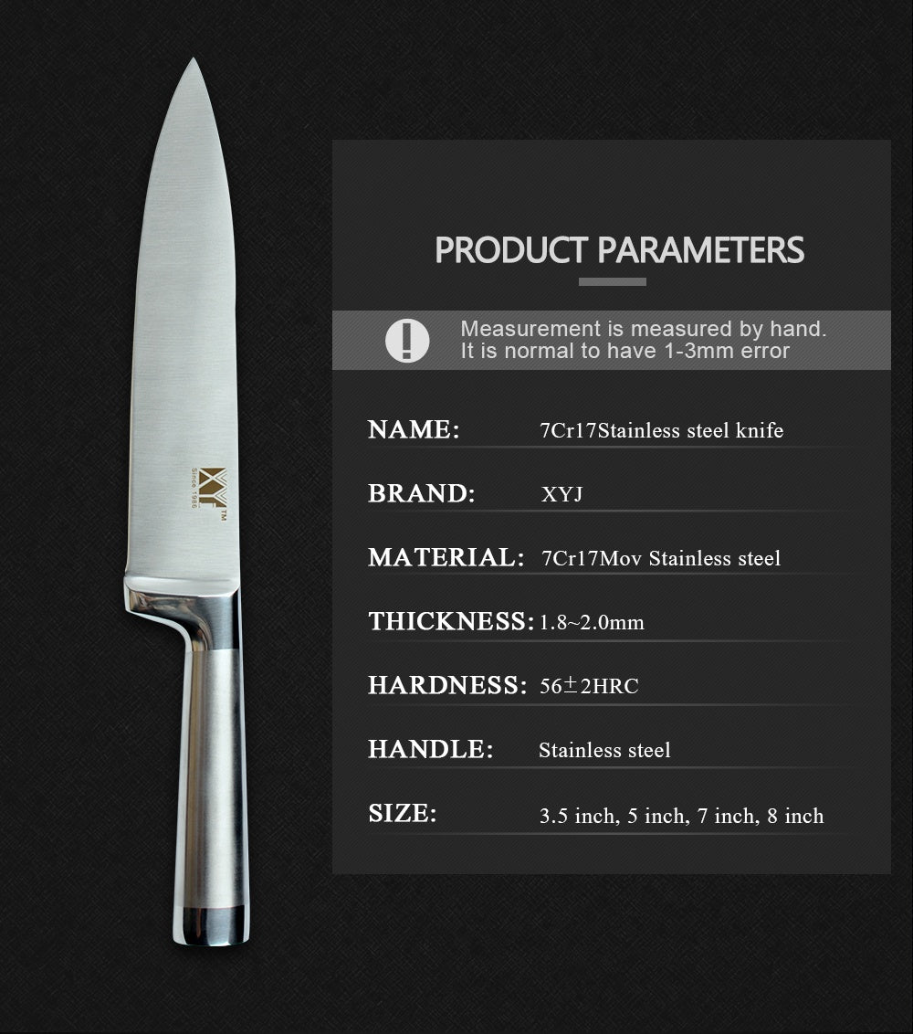 XYj Stainless Steel Kitchen Knive Sets Fruit Vegetable Bread Meat Knife Non-Stick Blade Effort-Saving Handle Knives
