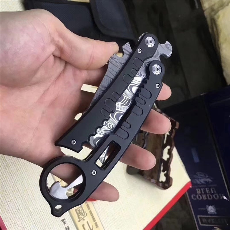 Butterfly balisong knife Practice Knifes OUTDOORS Tactical Claw shape knives Decorative pattern Combat Trainer Very Sharp Survival tools