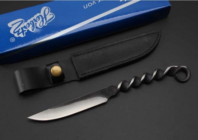 Hand Forged Railroad Fixed Blade Hunting Knife Carbon Steel Spike Survival Tactical Military Knives EDC