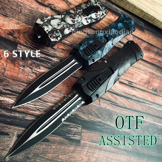 BENCHMADE POCKET OTF Double Action Flick Tactical Spring Assisted Open Point Out The Front Blade OUTDOOR SURVIVAL CAMPING FISHING