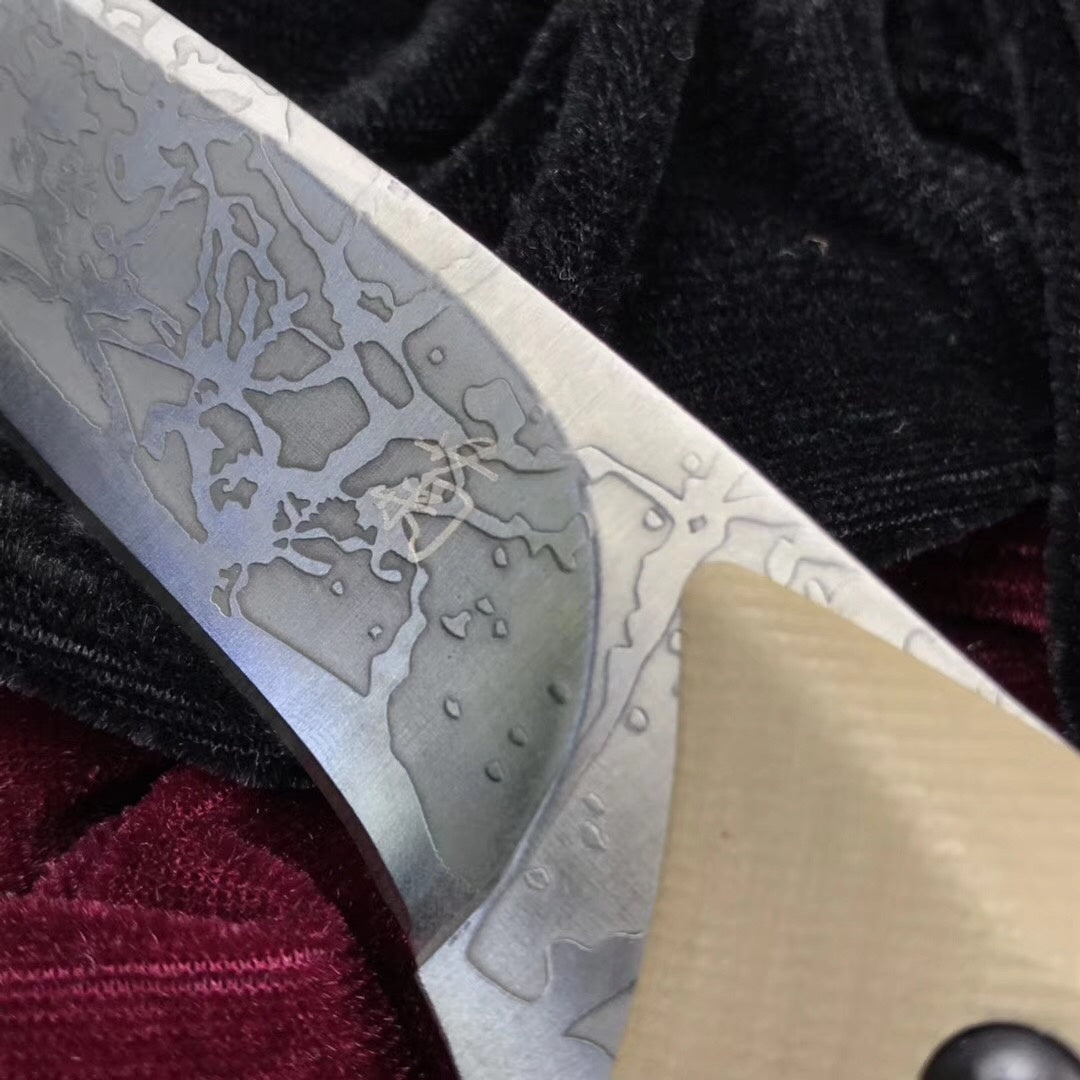 KikuMatsuda TACTICAL Combat FIXED BLADE KNIFE SURVIVAL BOWIE w/ Kydex Sheath