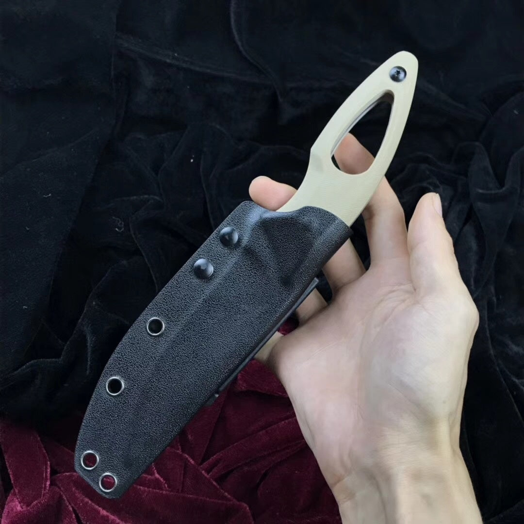 KikuMatsuda TACTICAL Combat FIXED BLADE KNIFE SURVIVAL BOWIE w/ Kydex Sheath
