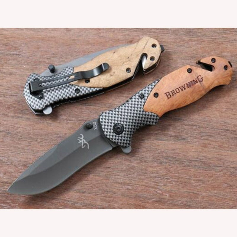 Browning 440C Stainless Steel Blade Titanium Coating Outdoor EDC Tactical Folding Pocket Knife