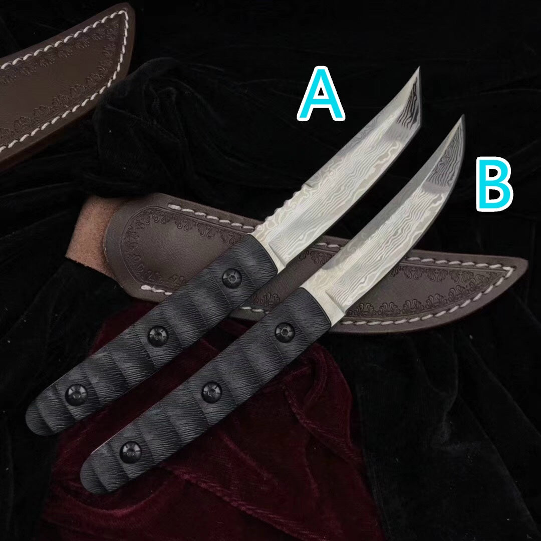 Hand Forged 400C Steel Hunting Dagger Knife Fixed Blade + Case