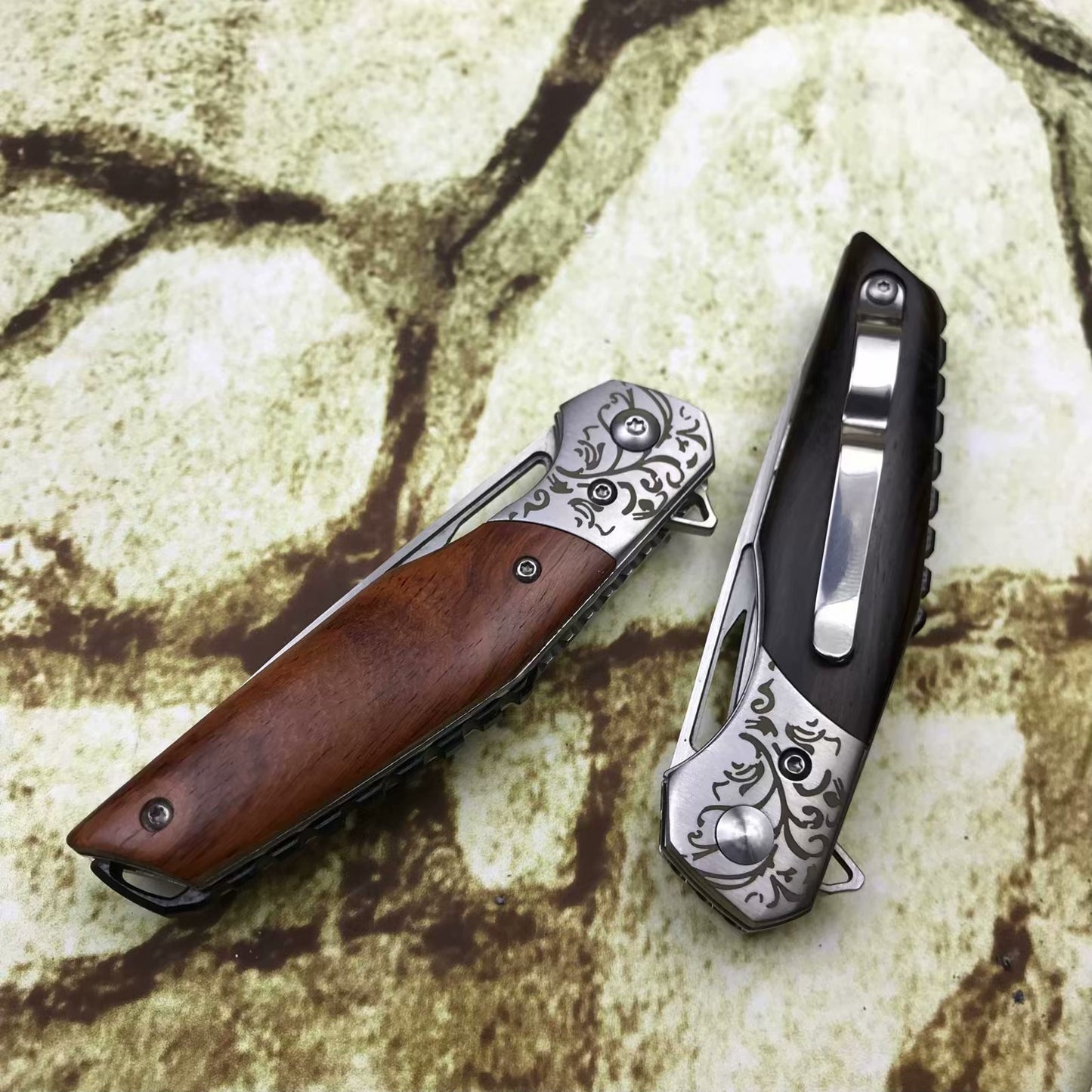 D2 high speed steel,57HRC◇ outdoor folding knife high hardness knife portable outdoor survival camping self-defense knife