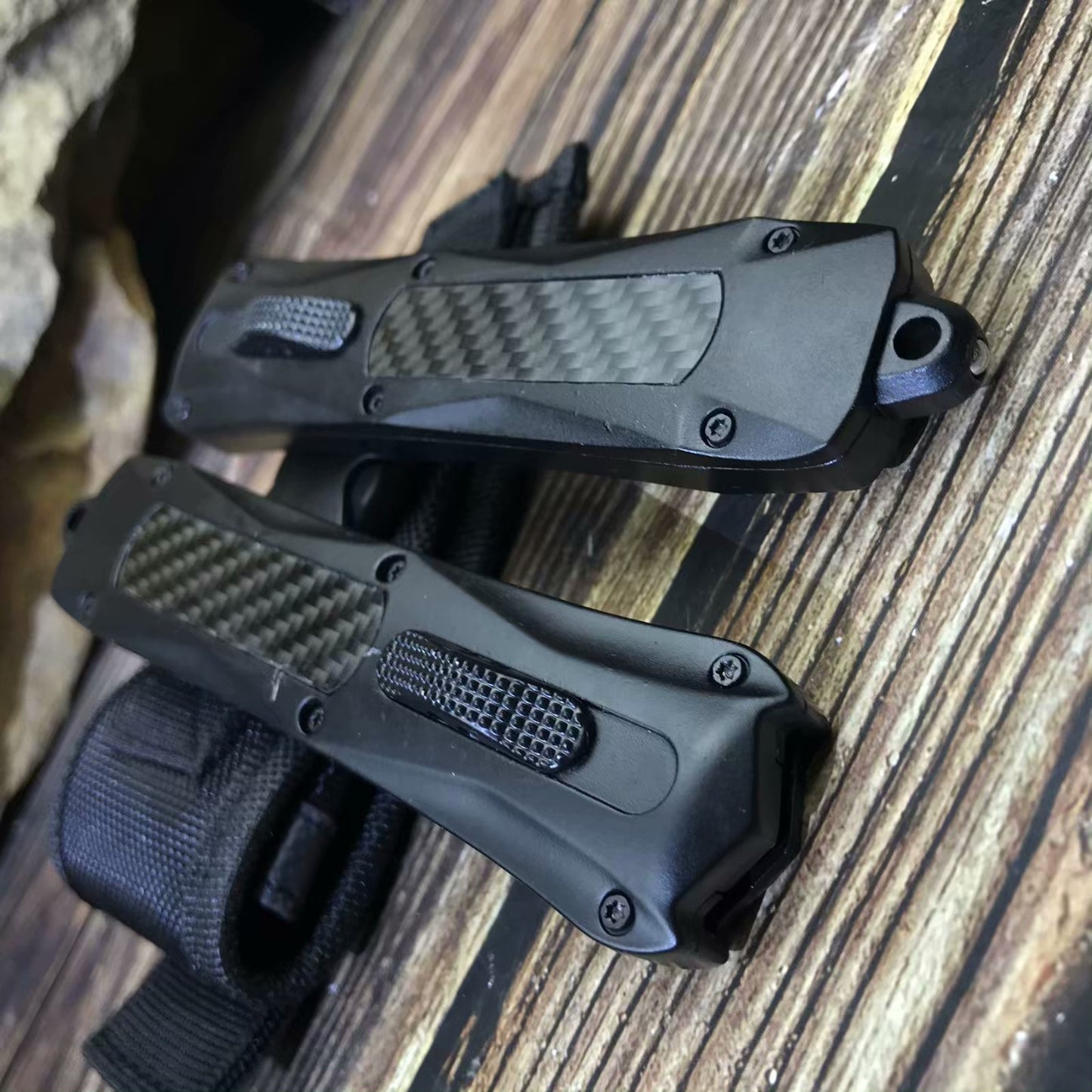 Microtech 23.5cm automatic spring assisted knife 57HRC survival hunting camping knife zinc-aluminum handle