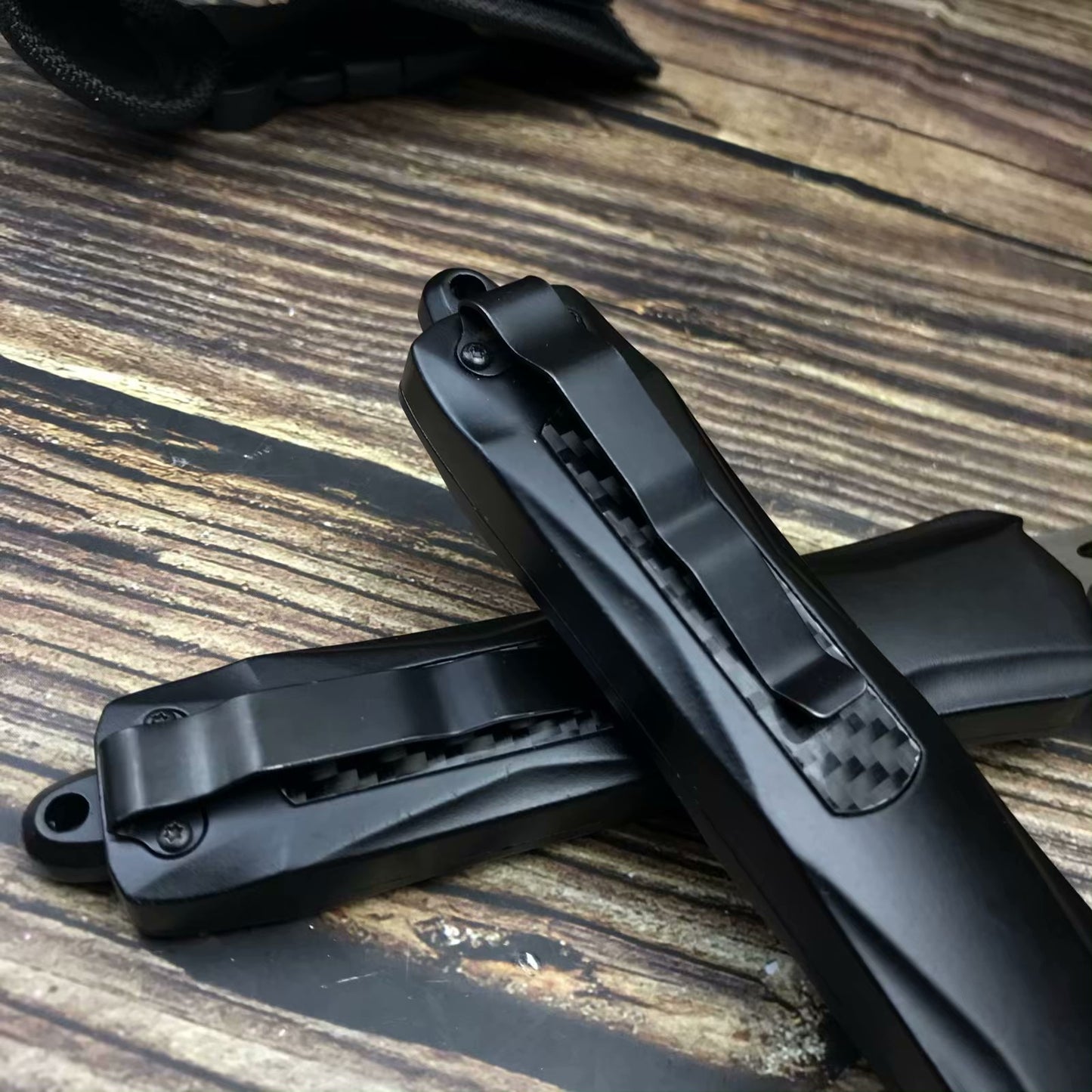 Microtech 23.5cm automatic spring assisted knife 57HRC survival hunting camping knife zinc-aluminum handle