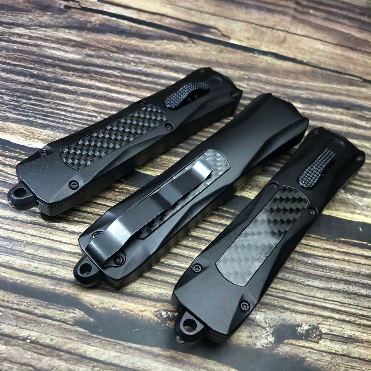 Microtech 23.5cm automatic spring assisted knife 57HRC survival hunting camping knife zinc-aluminum handle