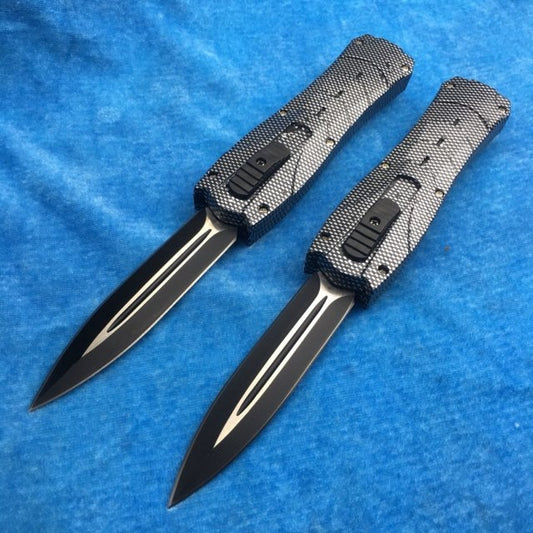 Multi-function tactical knife spring assisted 440 fixed blade double-edged, straight spring blade hardness 56HRC survival outdoor tool self defense folding knife travel pocket knife