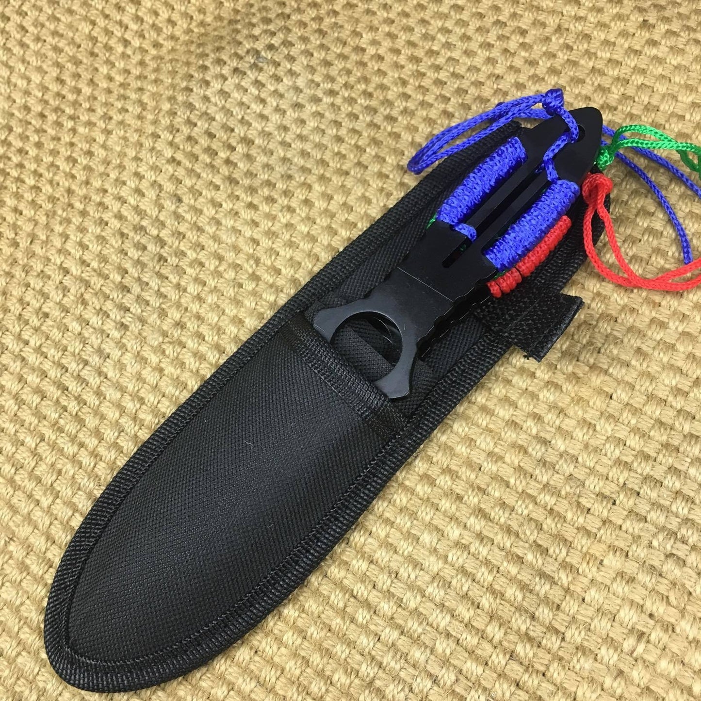 Ninja hunting knives colorful darts survival tactics dagger combat naruto throwing knives + scabbard