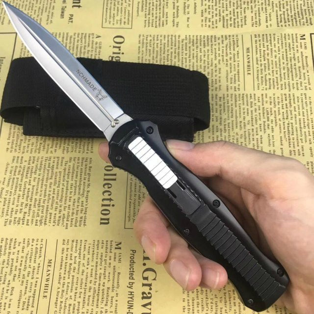 BENCHMADE Fixed knife 58-61 HRC black anodized handle fixed knife double-edged dagger with scabbard hunting service knife
