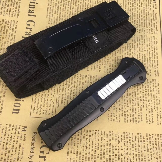BENCHMADE Fixed knife 58-61 HRC black anodized handle fixed knife double-edged dagger with scabbard hunting service knife