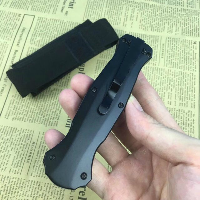 BENCHMADE Fixed knife 58-61 HRC black anodized handle fixed knife double-edged dagger with scabbard hunting service knife