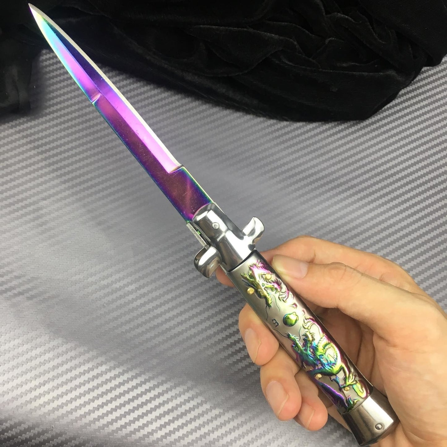 11-inch AKC spring knife 440 blade tactical folding survival knife folding blade knife carry with you to send a friend