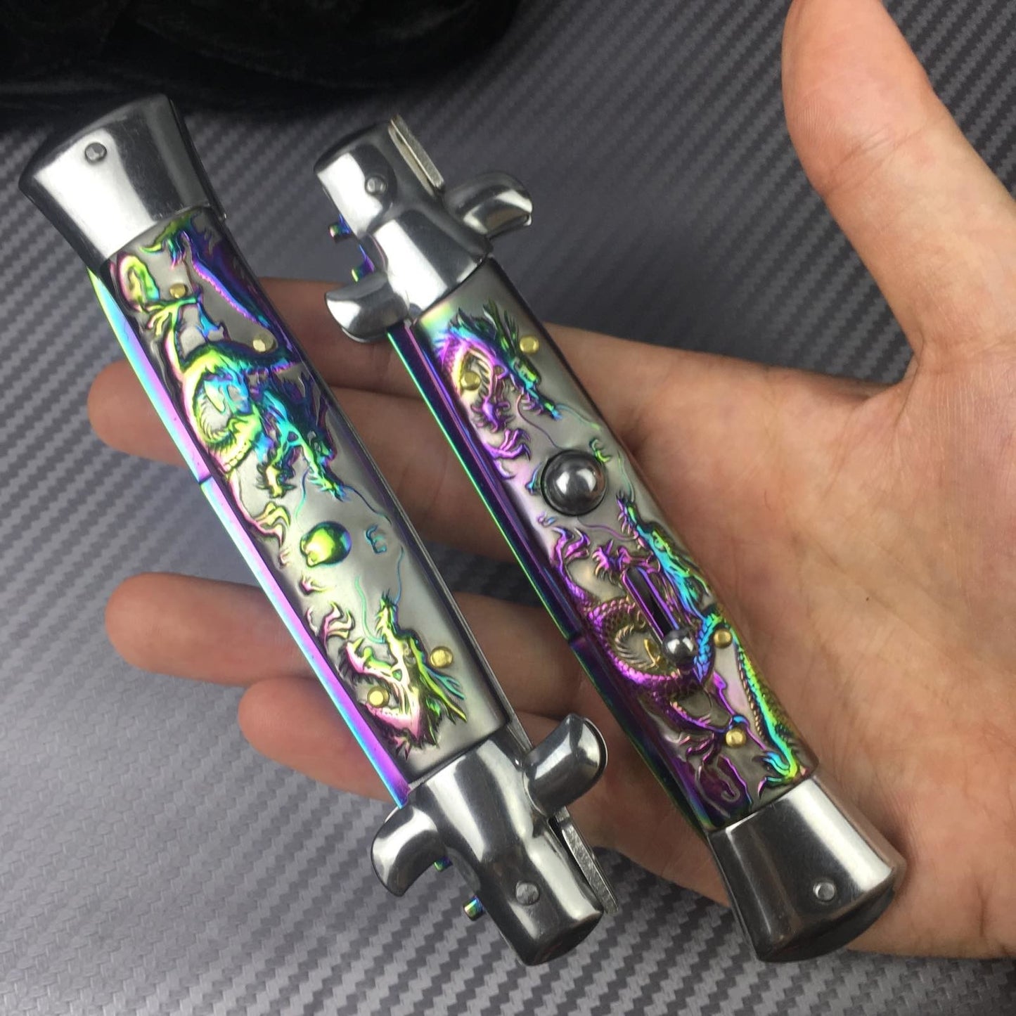 11-inch AKC spring knife 440 blade tactical folding survival knife folding blade knife carry with you to send a friend