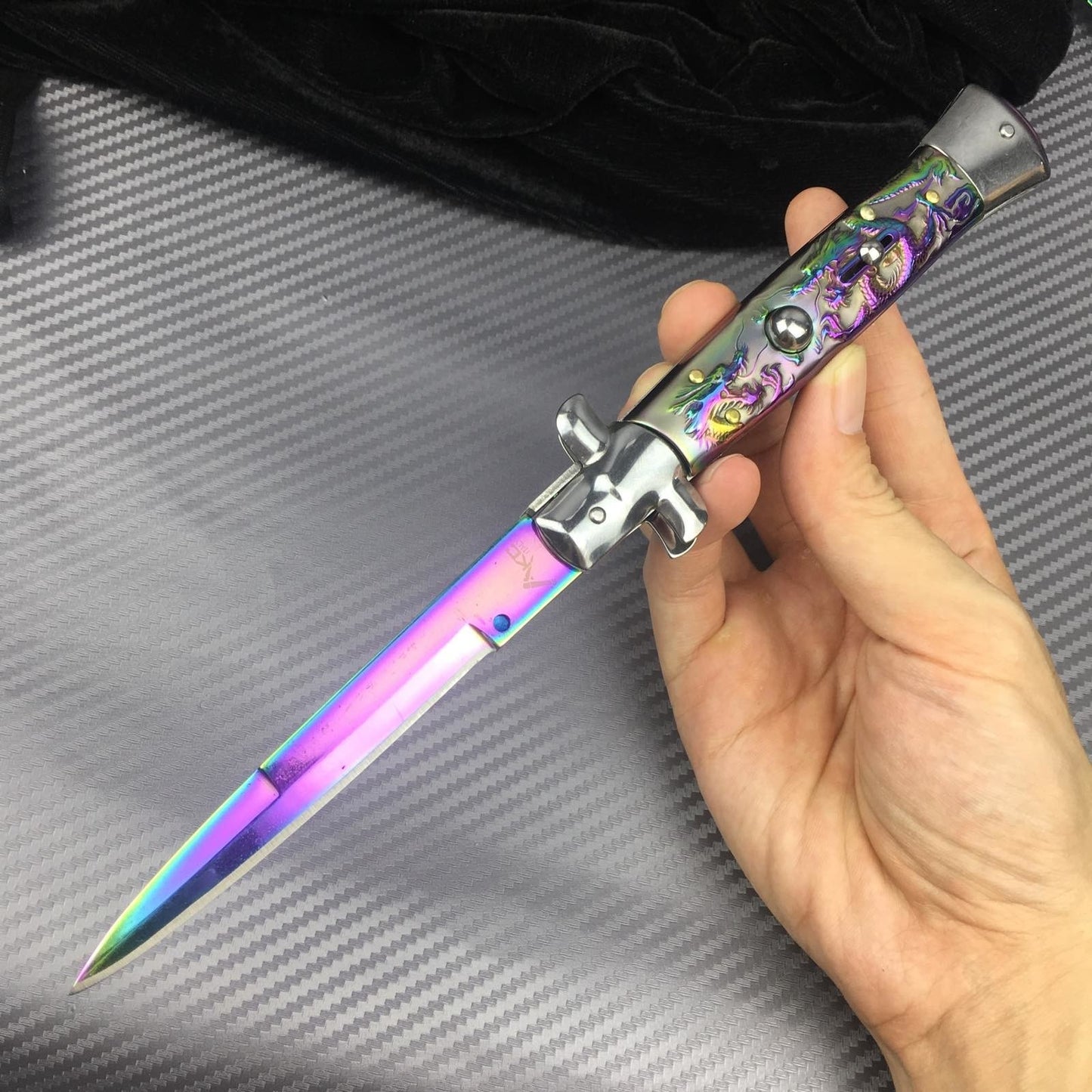 11-inch AKC spring knife 440 blade tactical folding survival knife folding blade knife carry with you to send a friend