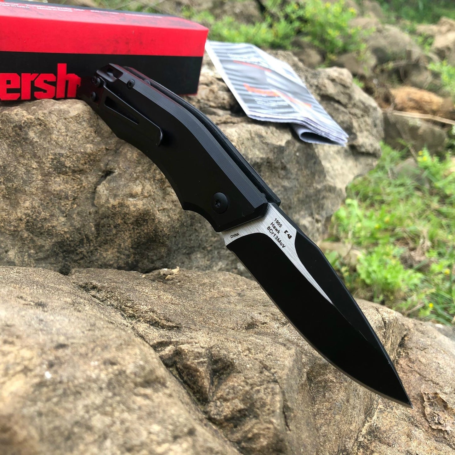 KERSHAW Aluminum alloy + ninon handle knife multifunction, 8Cr13Mov blade tactical tool mini camping survival folding pocket knife