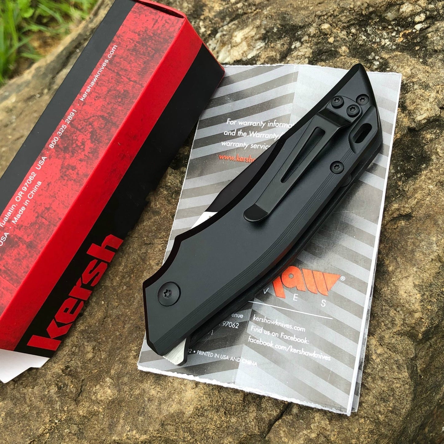 KERSHAW Aluminum alloy + ninon handle knife multifunction, 8Cr13Mov blade tactical tool mini camping survival folding pocket knife
