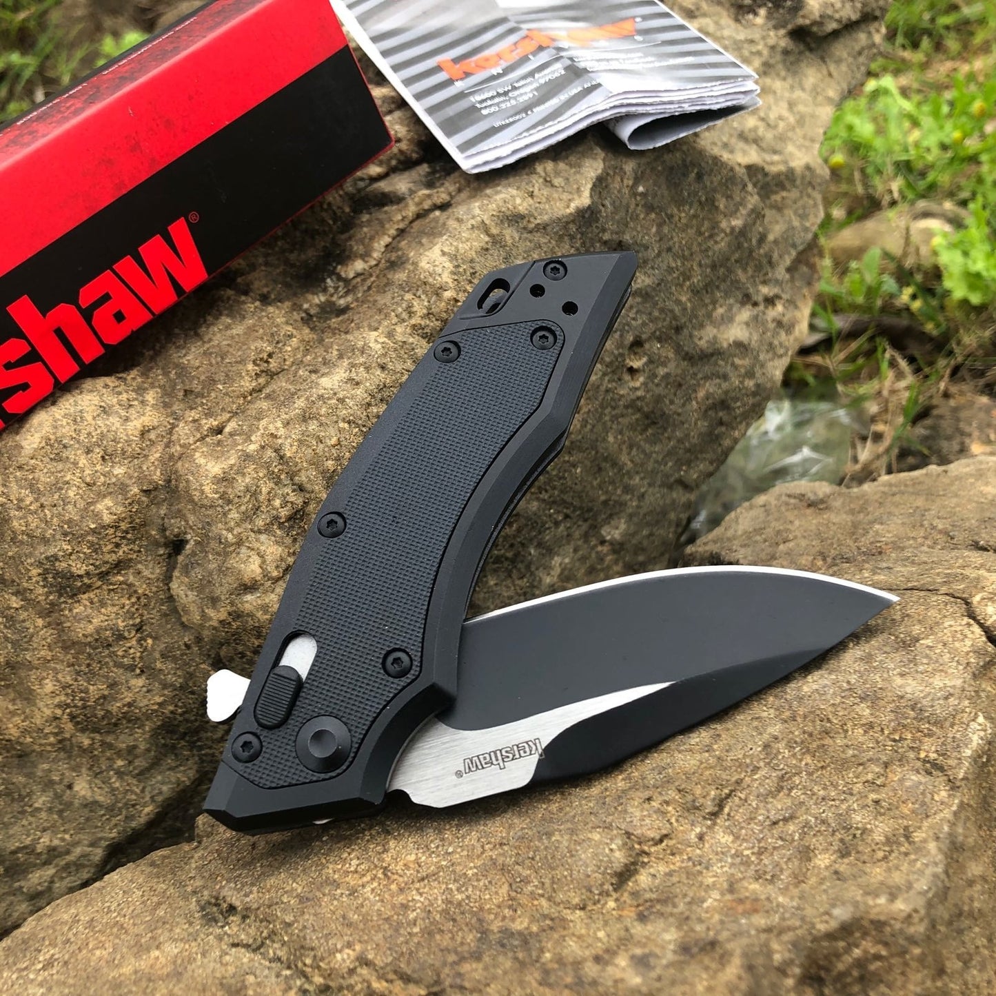 KERSHAW Aluminum alloy + ninon handle knife multifunction, 8Cr13Mov blade tactical tool mini camping survival folding pocket knife