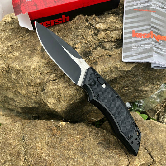 KERSHAW Aluminum alloy + ninon handle knife multifunction, 8Cr13Mov blade tactical tool mini camping survival folding pocket knife