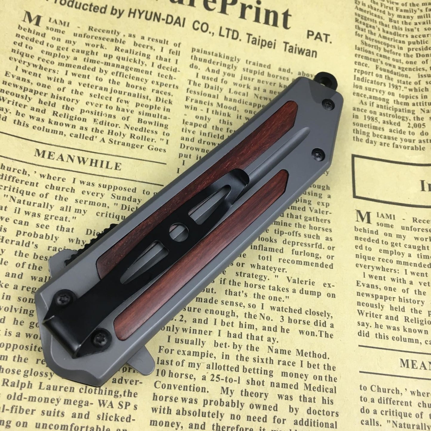 BOKE Folding hunting knife combat spring assisted 5Cr13 blade folding rescue knife EDC tool to carry with you