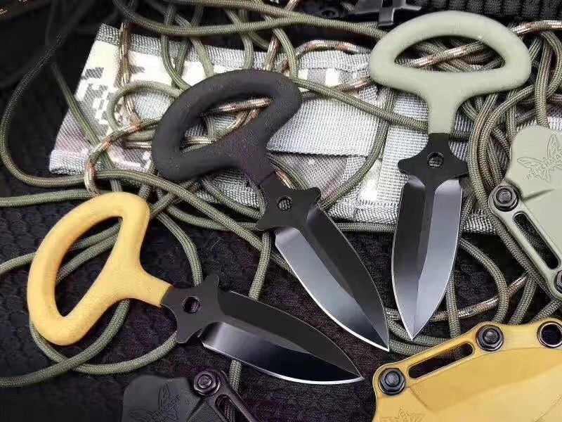 BENCHMADE Defensive fighting hand stab, push knife necklace knife hand stab pocket knife 440C mini portable knife defensive knife fixed knife